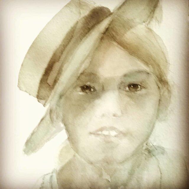 Last year in Villebazy watercolour littlemauricechevalier grandson photoreference cheeky gorgeoushellip